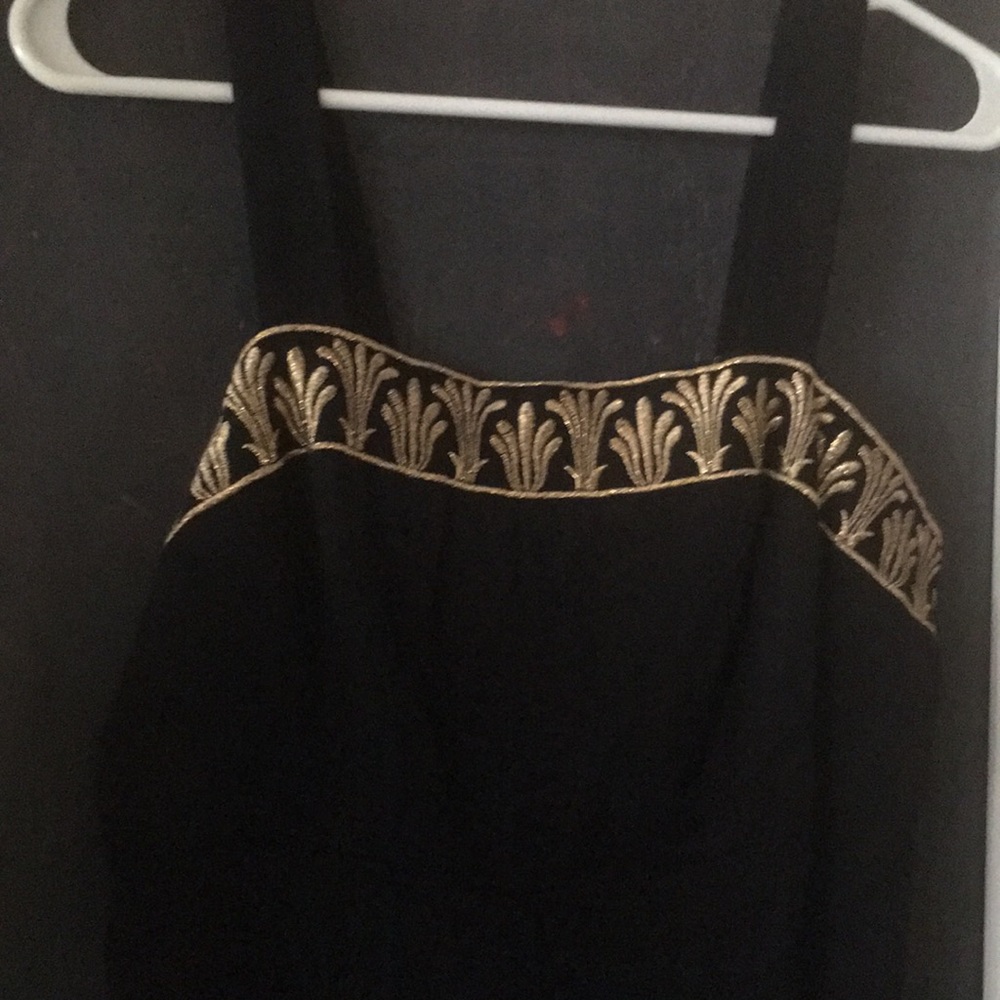 Jessica Howard black jumpsuit with gold embellishments size 10